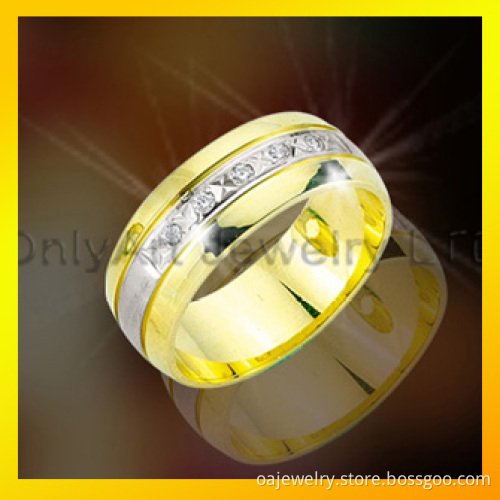 Bridal Ring Silver Ring CZ Inlaid Fashion Jewelry Gold Plated